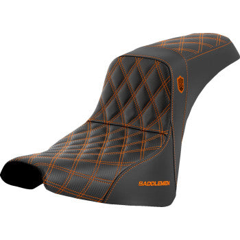 SADDLEMEN Pro Series SDC Performance Seat - without Backrest - Orange Stitch - FXBB/FXST '18-'23 SC81830ORA
