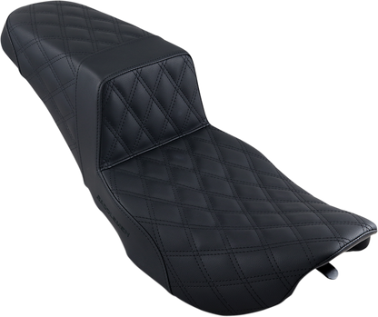 SADDLEMEN Step-Up Seat - Full Lattice Stitch - Black - FLHR/FLHX 897-06-175