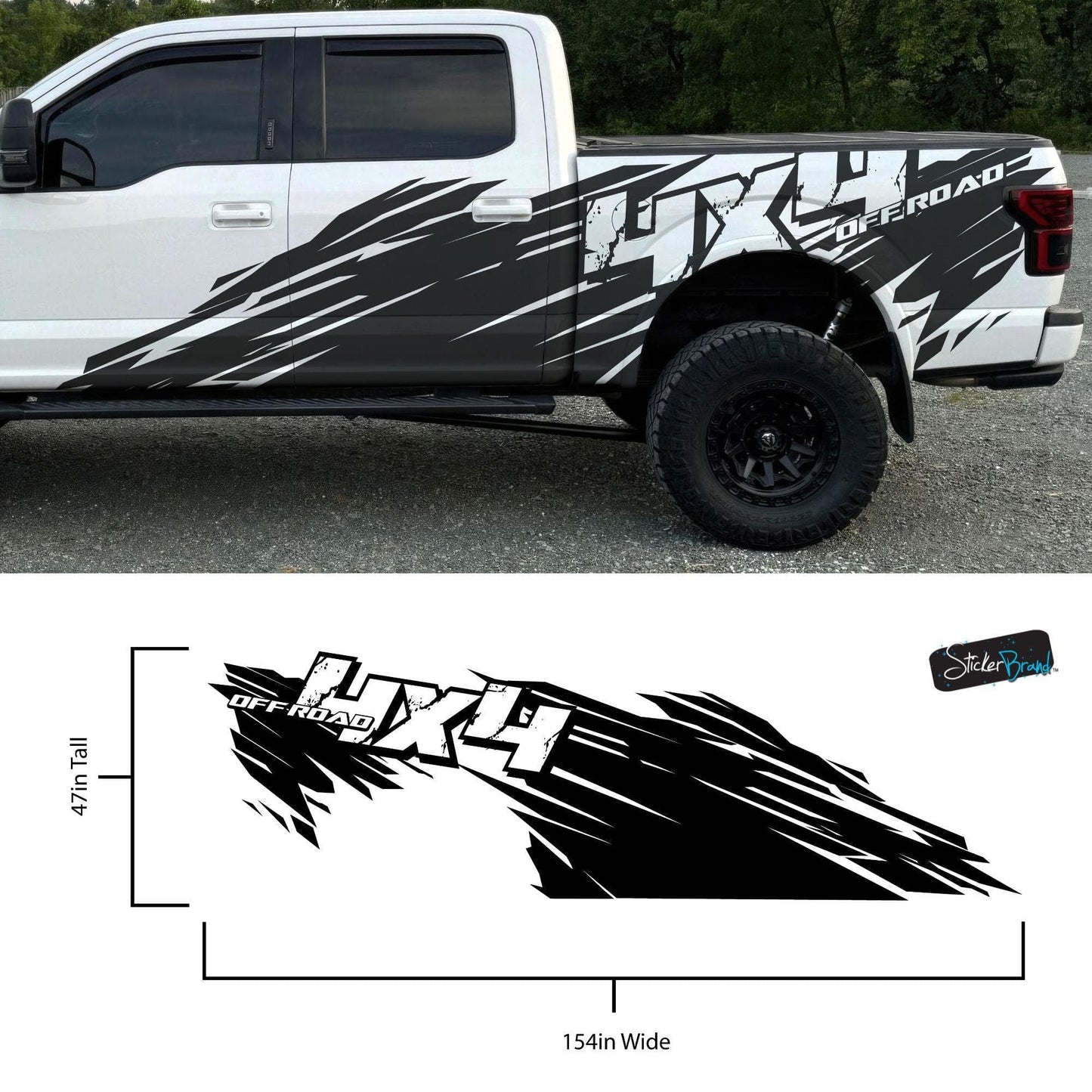 4x4 Off Road Truck Graphic Decal. Mud Splash Sticker. #6972