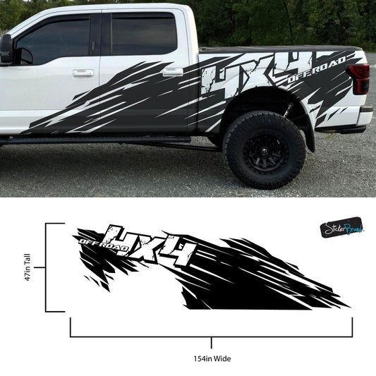 4x4 Off Road Truck Graphic Decal. Mud Splash Sticker. #6972
