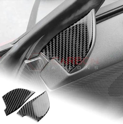 Real Carbon Fiber Door Jamb Triangle Trim Overlay for 2024+ Ford Mustang