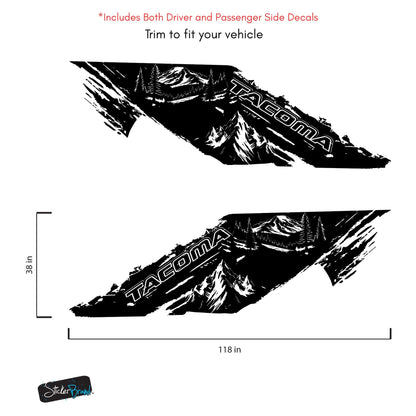 Tacoma Truck Decal Graphic Sticker. Mountain Off-Road Outlander. #7112-Sup