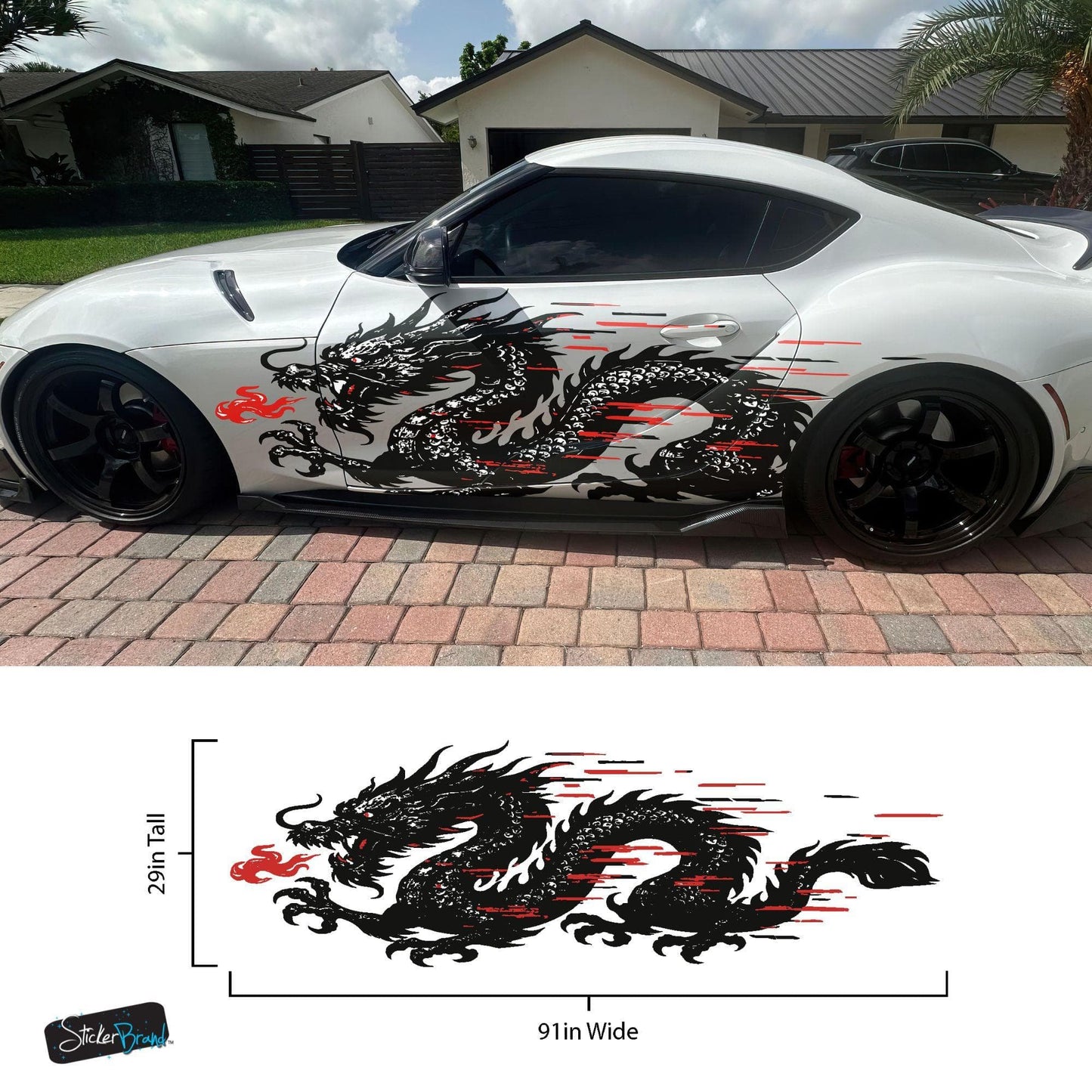 Dragon Graphic Decal Sticker for Car / Truck. Universal Fit. #6997