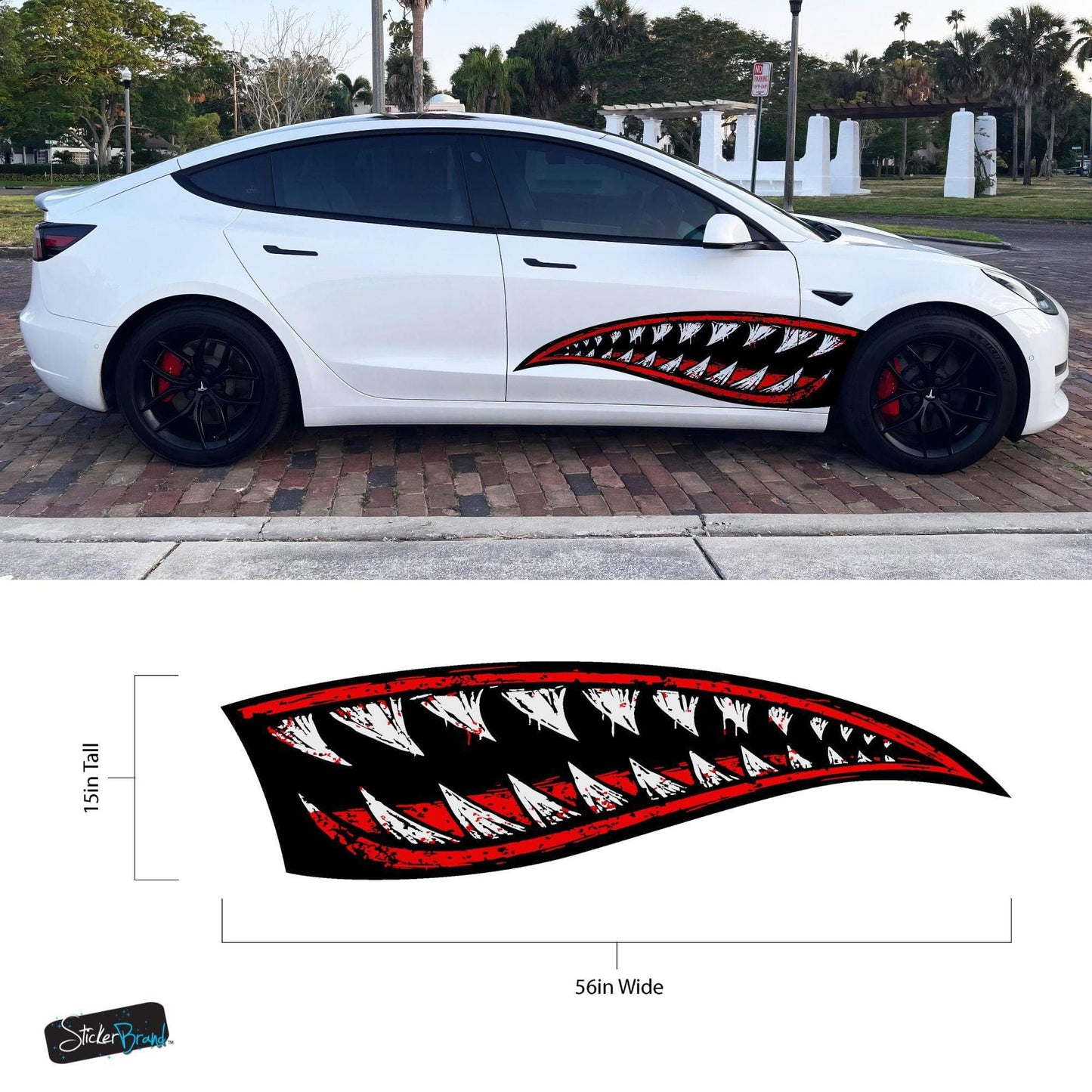 Flying Tiger Shark Military Bomber Design Decal. Jaws Decal. #6992