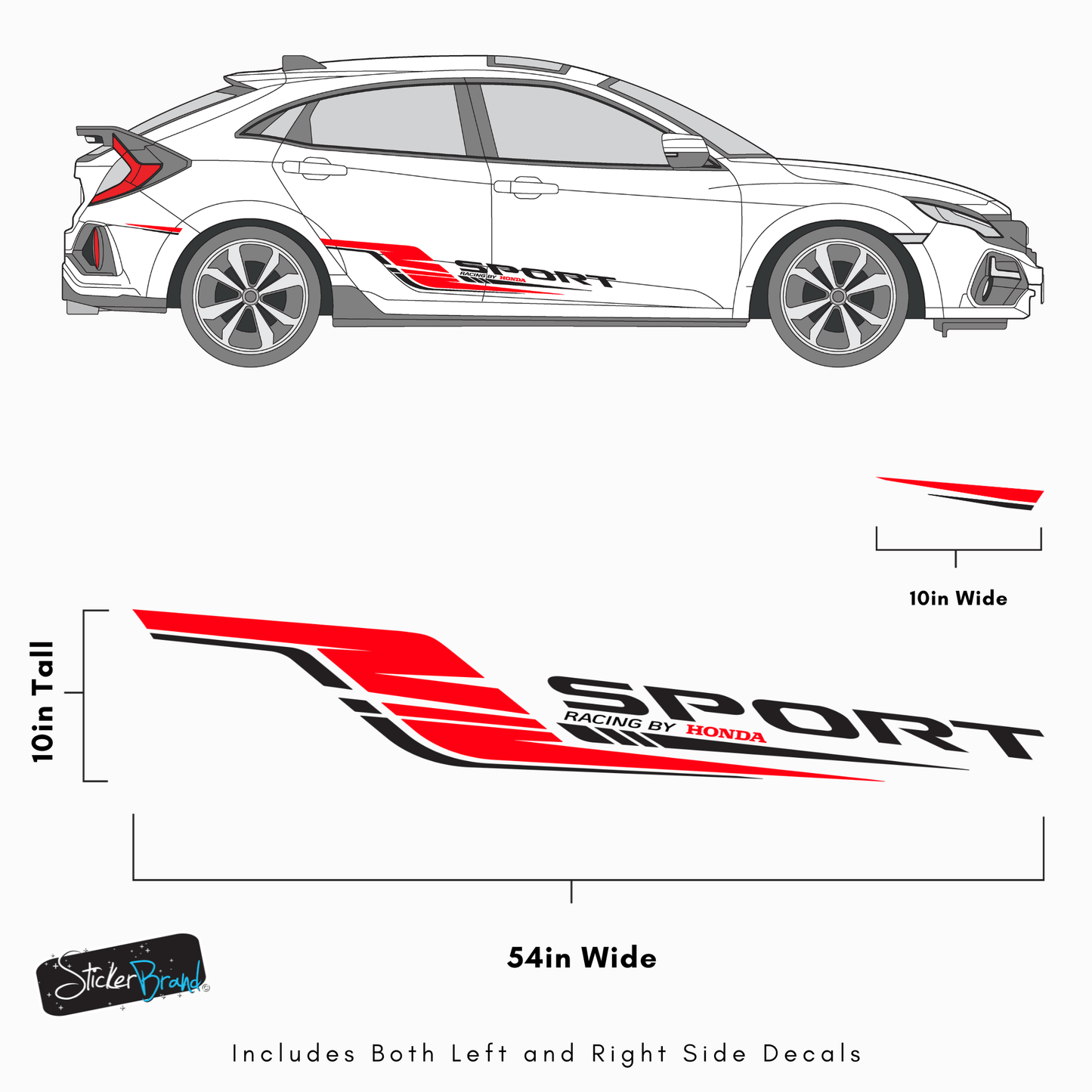 Sport Racing By Honda Decal Sticker. #6805
