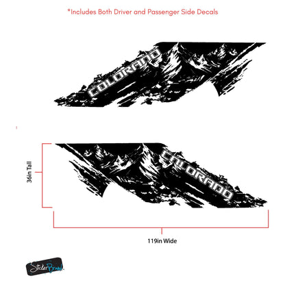 Chevy Colorado Truck Mud Splash Mountain Vinyl Car Graphic Sticker. Set of 2. #7110-Sup