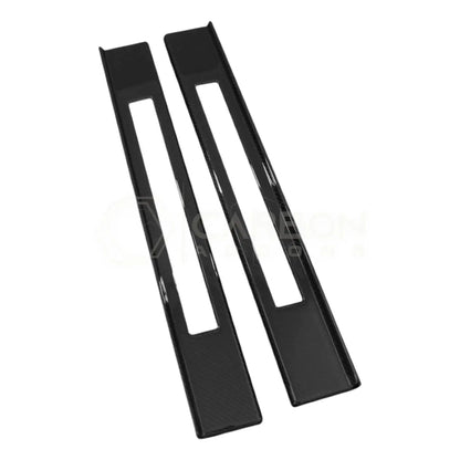 Real Carbon Fiber Door Sill Trim Covers for 2024+ Ford Mustang