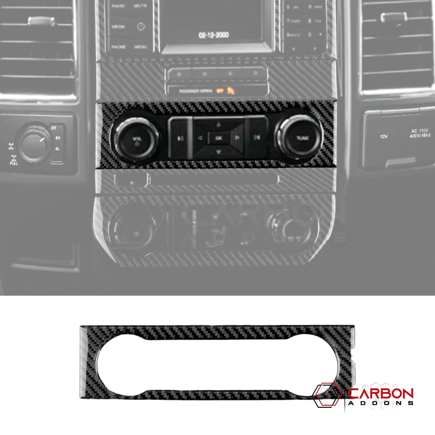 Real Carbon Fiber Radio Control Trim overlay For Ford F150 2015-2020