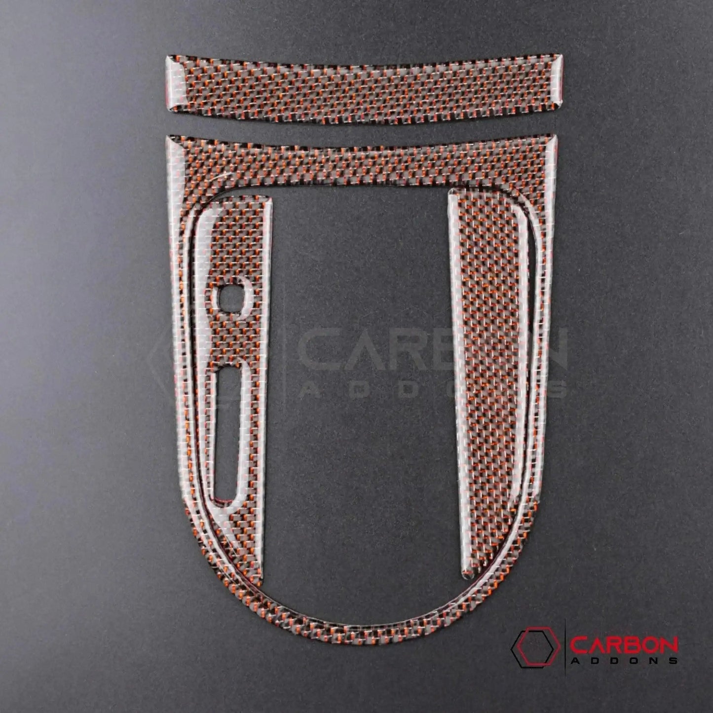 Reflective Carbon Fiber Center Console Overlay for 2015–2023 Ford Mustang