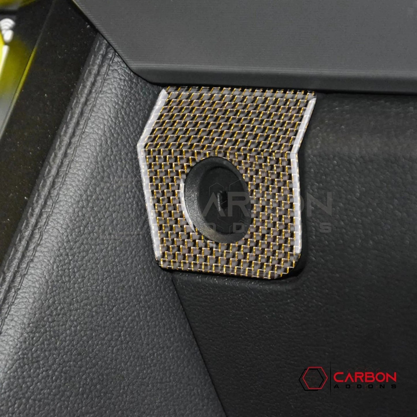 2015-2023 Mustang Reflective Carbon Fiber Glove Box Lock Trim Overlay