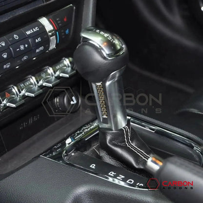 Carbon Fiber Shift Knob Side Trim Overlay for 2015–2023 Ford Mustang