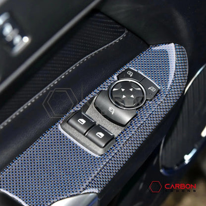 2015-2023 Mustang Reflective Carbon Fiber Window Switch Trim Overlay
