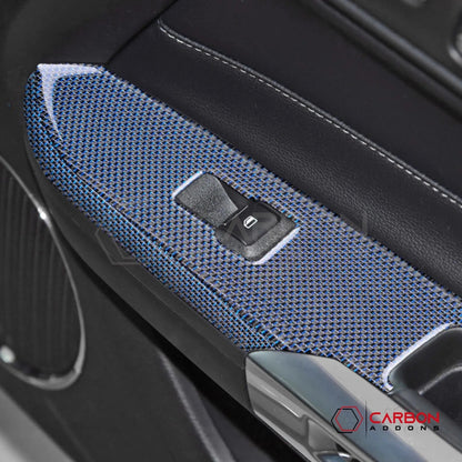 2015-2023 Mustang Reflective Carbon Fiber Window Switch Trim Overlay