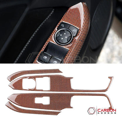 2015-2023 Mustang Reflective Carbon Fiber Window Switch Trim Overlay