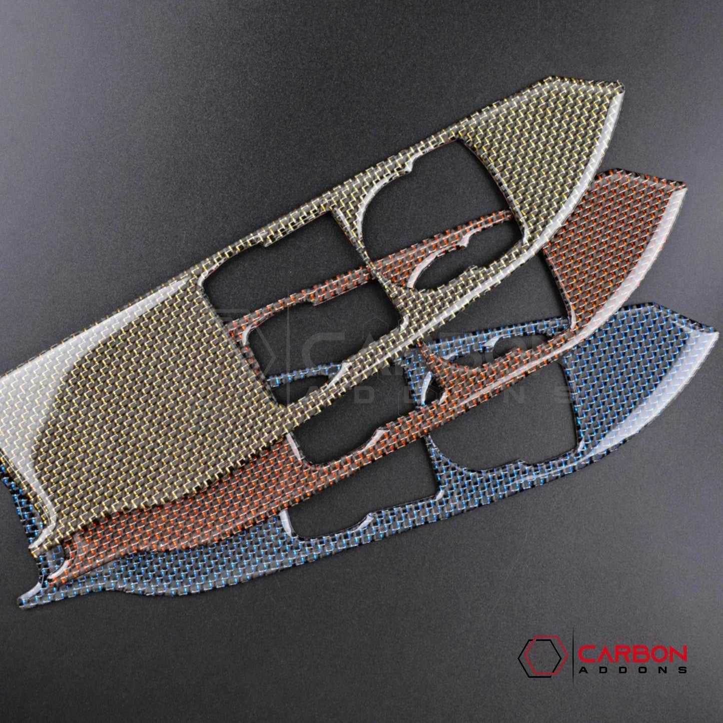 2015-2023 Mustang Reflective Carbon Fiber Window Switch Trim Overlay