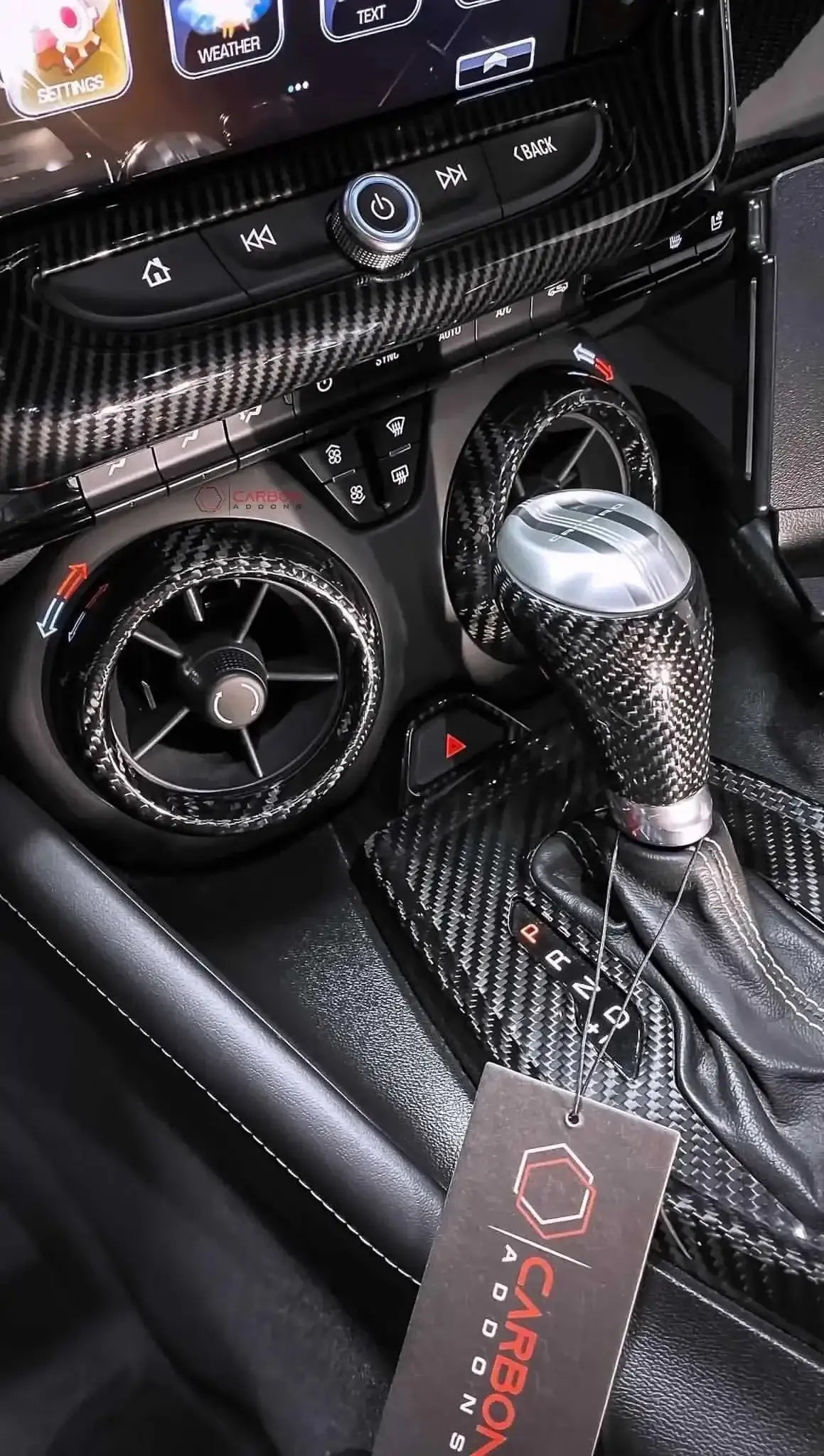 2016-2024 Camaro Carbon Fiber Center Console AC Vent Covers