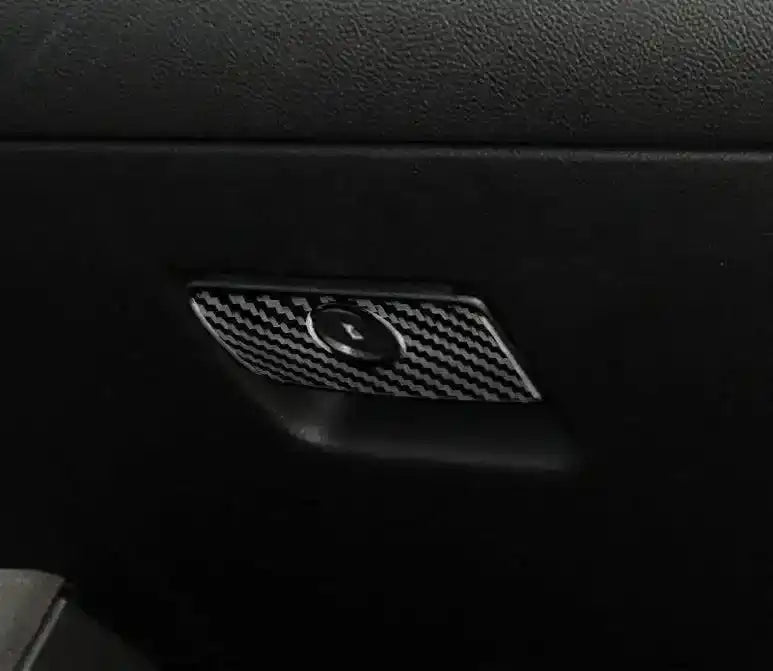 2016-2024 Camaro Carbon Fiber Glove Box Handle Overlay