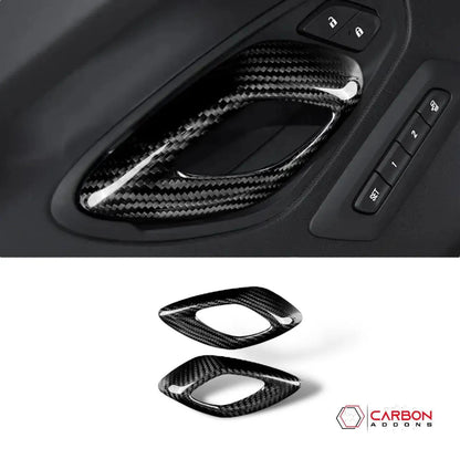 2016-2024 Camaro Real Carbon Fiber Interior Door Handle Chrome Delete Cover