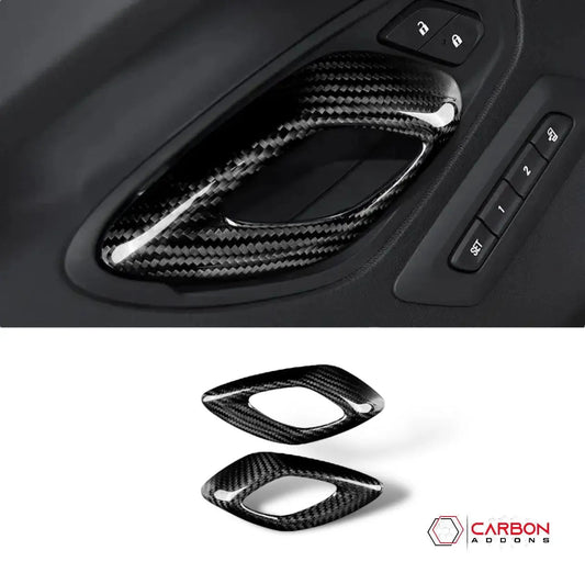 2016-2024 Camaro Real Carbon Fiber Interior Door Handle Chrome Delete Cover