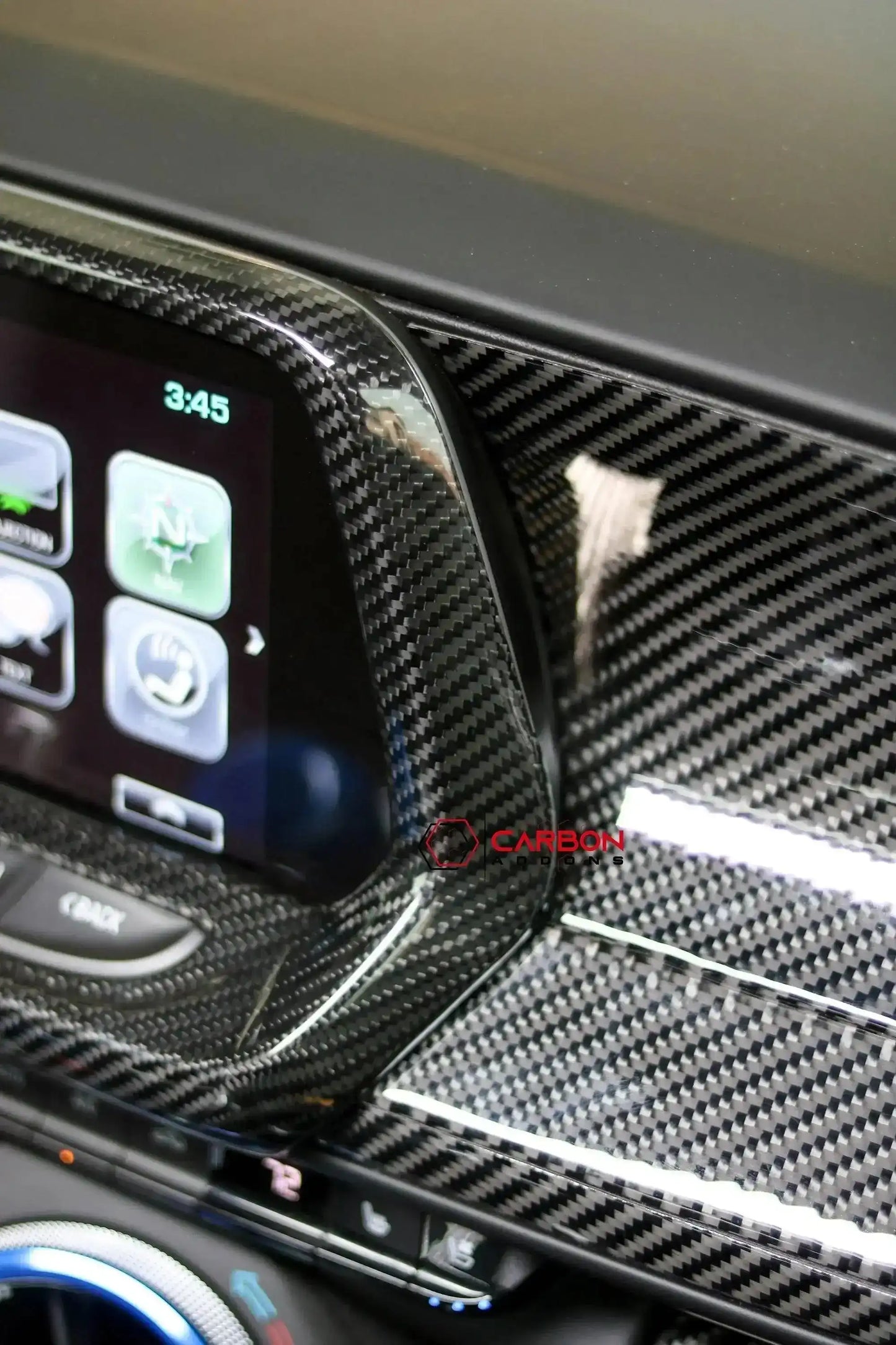 2016-2024 Chevy Camaro Carbon Fiber Infotainment Radio Screen Trim Cover