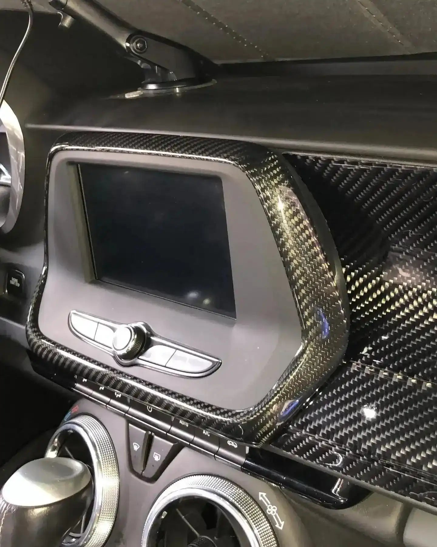 2016-2024 Chevy Camaro Carbon Fiber Infotainment Radio Screen Trim Cover