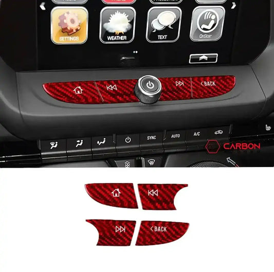 2016-2024 Chevy Camaro Real Carbon Fiber Interior Radio Navigation Button Covers