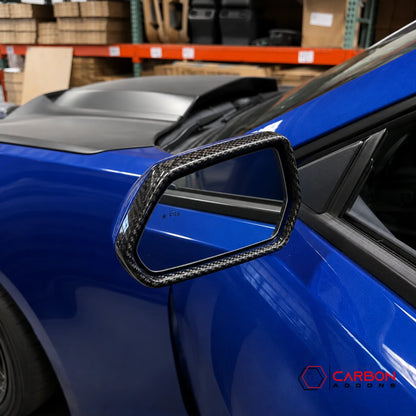 2016-2024 Chevrolet Camaro Real Carbon Fiber Front Mirror Cap Covers