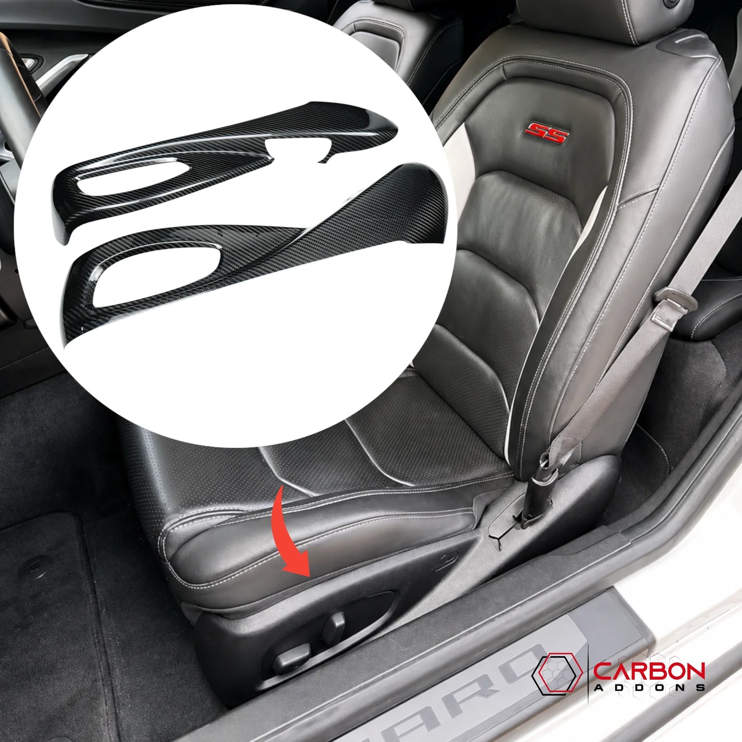 2016–2024 Chevrolet Camaro Real Carbon Fiber Bottom Seat Trim Cover