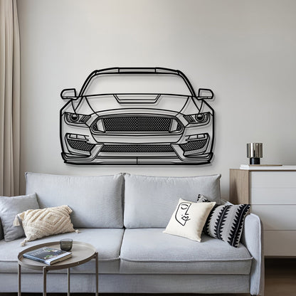 2017 Mustang Shelby GT350 Front View Metal Car Wall Art - MT1348