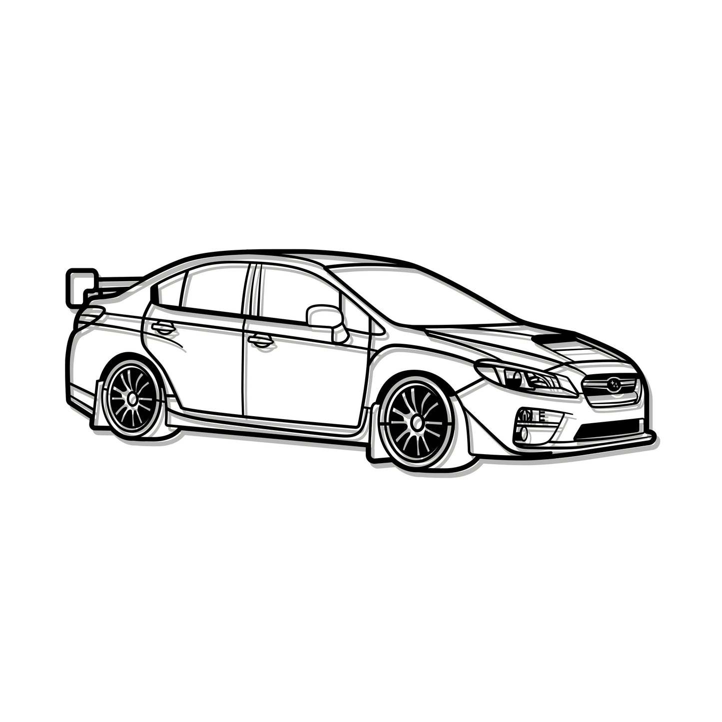 2017 Impreza WRX STI Perspective Metal Car Wall Art - MT1289