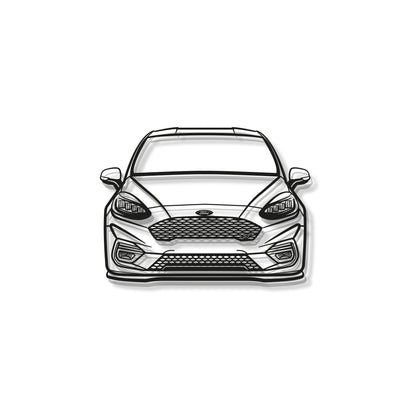 2018 Fiesta MK8 Front View Metal Car Wall Art - MT1349