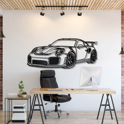 2018 911 GT2 RS Perspective Metal Car Wall Art - MT0461