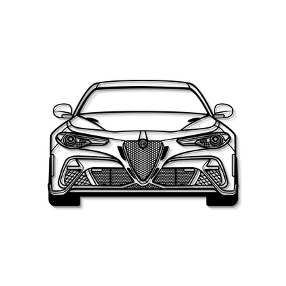 2021 Guilia GTA M Front View Metal Car Wall Art - MT0751