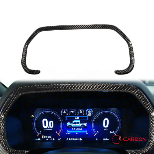 2021+ F150 Gauge Cluster Chrome Trim Delete Real Carbon Fiber Cover