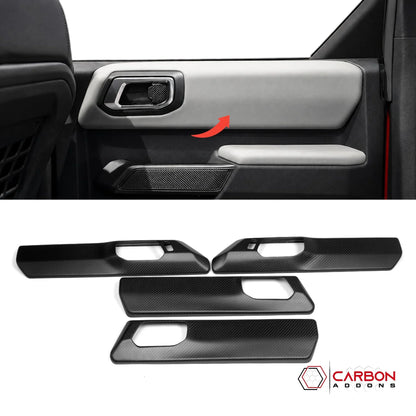 Real Carbon Fiber Door Handle Panel Trim Covers for 2021+ Ford Bronco | 2-Door & 4-Door