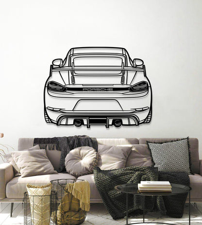 2022 718 GT4 Back View Metal Car Wall Art - MT1369