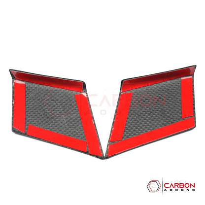 C8 Corvette Z06 / E-Ray Real Carbon Fiber Front Tow Hook Cover Trim Covers