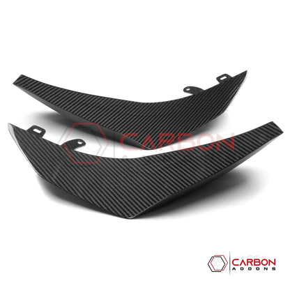 2023–2026 Corvette C8 Z06 & E-Ray Z07-Style Carbon Fiber Front Canards – Adhesive Mount (No Drilling Required)