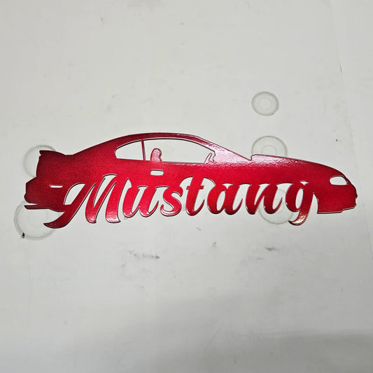 5th Gen Mustang Metal Wall Art – Plasma Cut Steel Decor for Garage, Mancave, or Office – Custom Color Car Enthusiast Gift 20"x6"