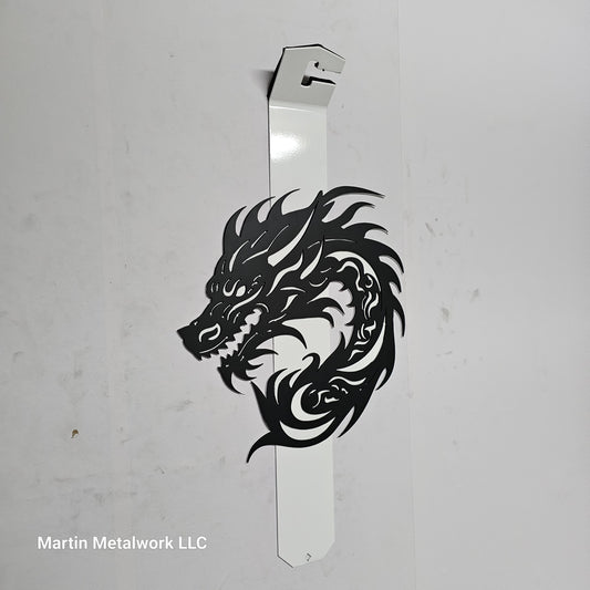 Custom Tribal Dragon Hood Prop – Steel Car Show Engine Bay Display Stand – 24" or 30" Handmade, Powder Coated