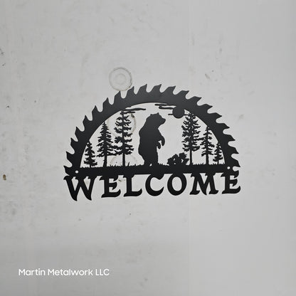 Bears In Saw Blade Sawblade Sign