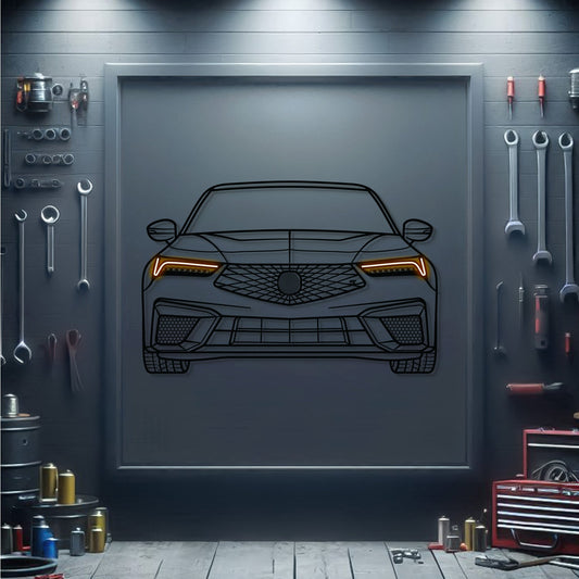 2024 Integra Type S Front View Metal Neon Car Wall Art - MTN0186