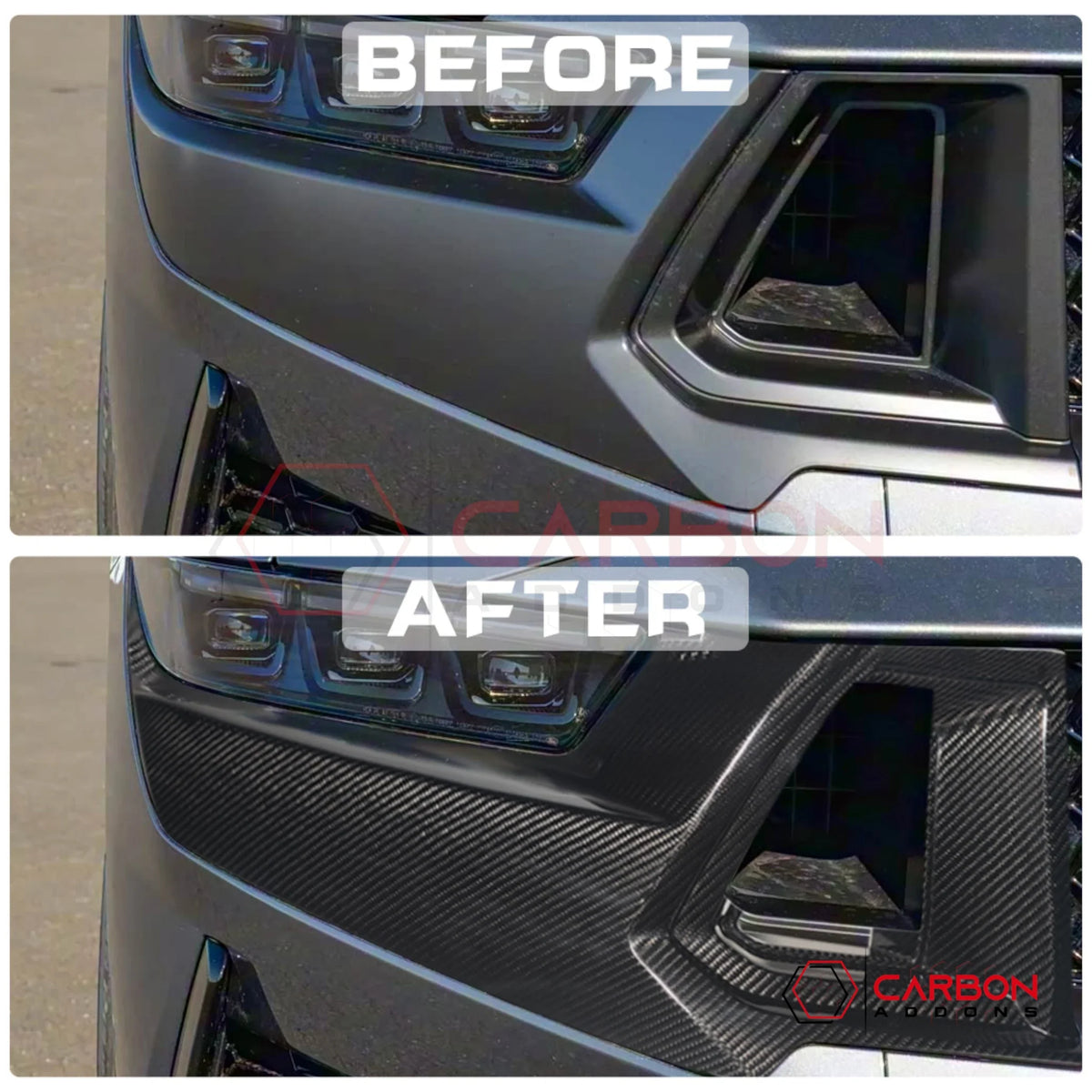 2024+ Ford Mustang Dark Horse Real Carbon Fiber Front Upper Grille Trim