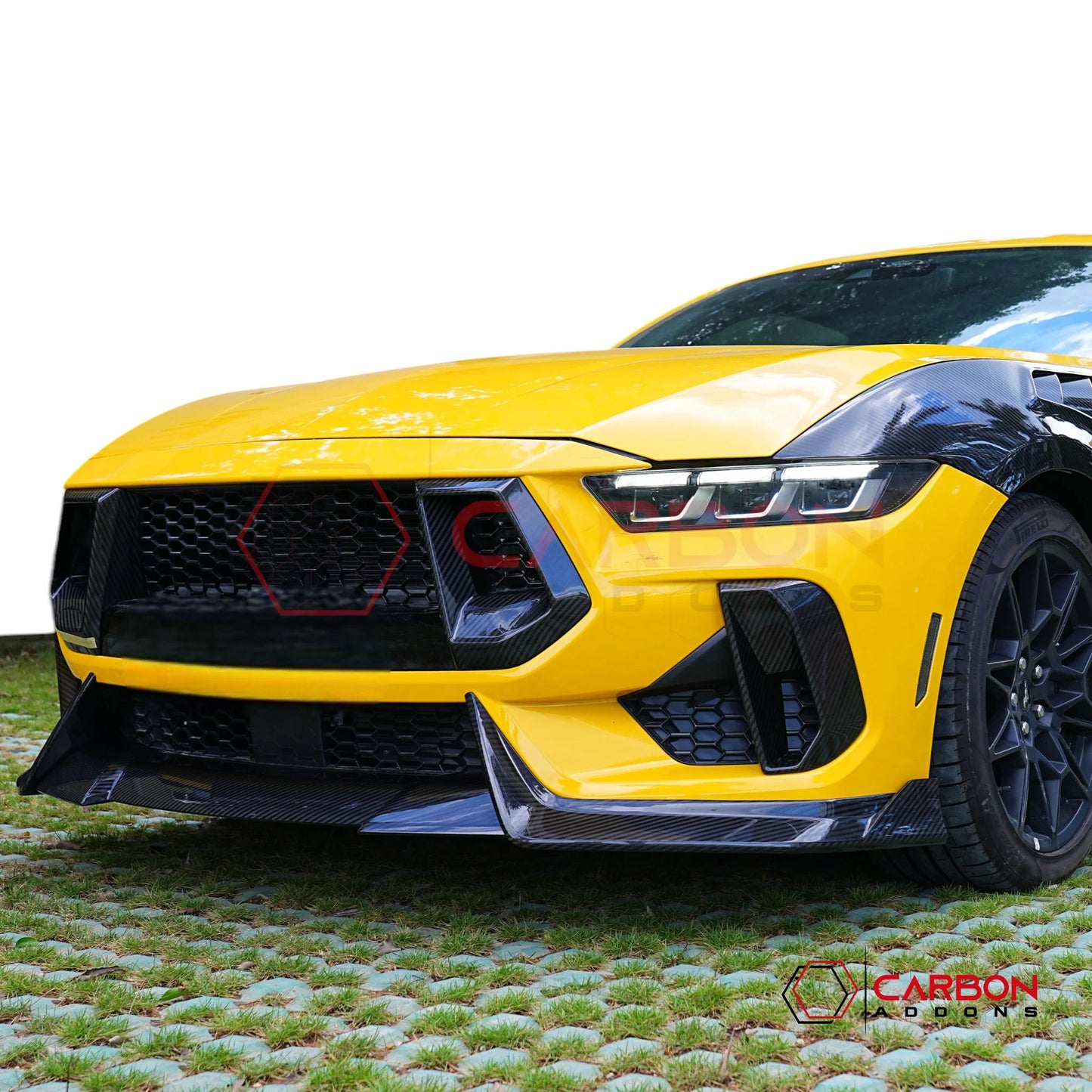 Real Carbon Fiber Front Bumper Side Vent Covers for 2024+ Ford Mustang GT (2-Piece Set)