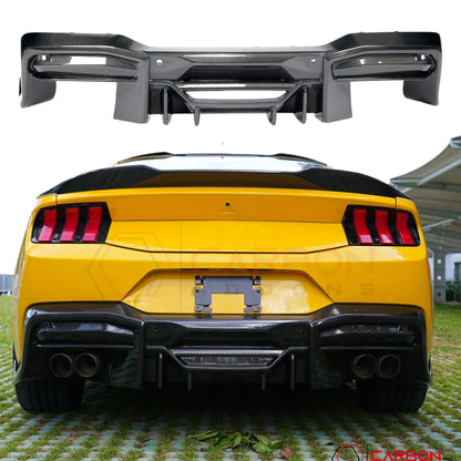 Real Carbon Fiber Rear Diffuser for 2024+ Ford Mustang GT