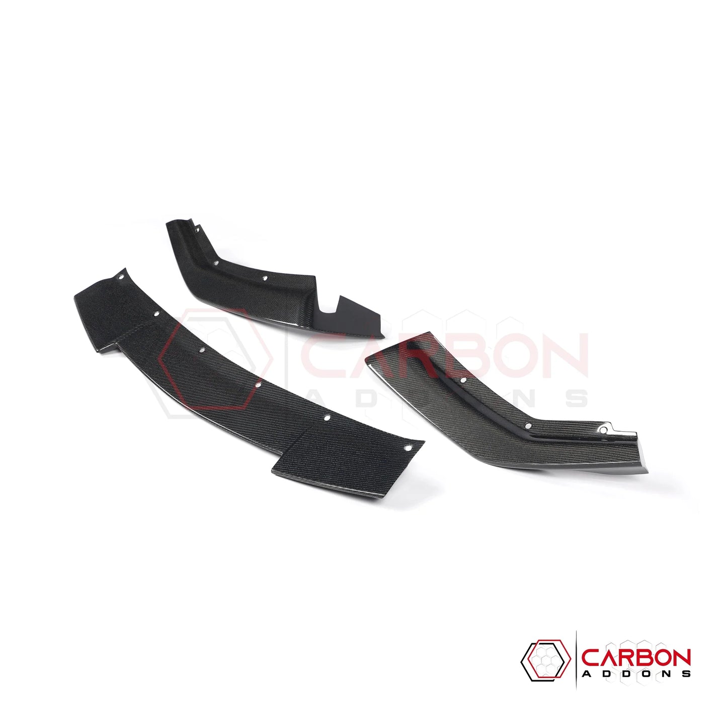 Real Carbon Fiber Front Lip Splitter for 2024+ Ford Mustang GT (3-Piece Set)
