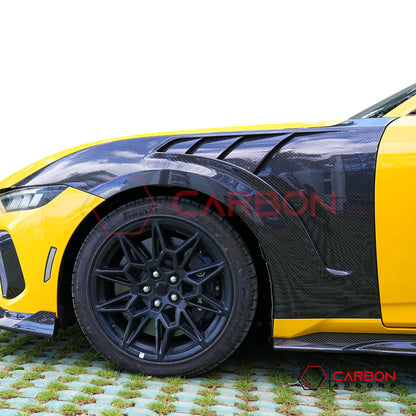 GTD-Style Carbon Fiber Front Fenders for 2024+ Ford Mustang (V2)