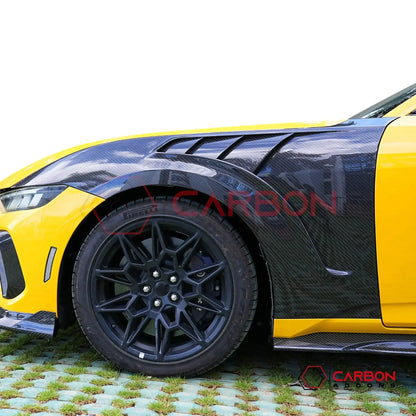 GTD-Style Carbon Fiber Front Fenders for 2024+ Ford Mustang (V2)