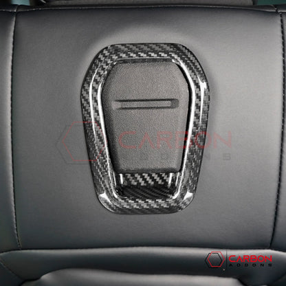 Real Carbon Fiber Seat Release Handle Trim Covers for 2024+ Ford Mustang