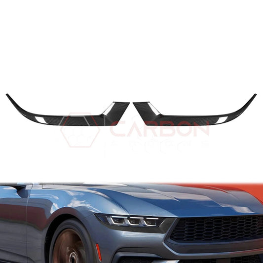 2024+ S650 Mustang Ecoboost Hard Carbon Fiber Headlight Lower Eyelid Covers